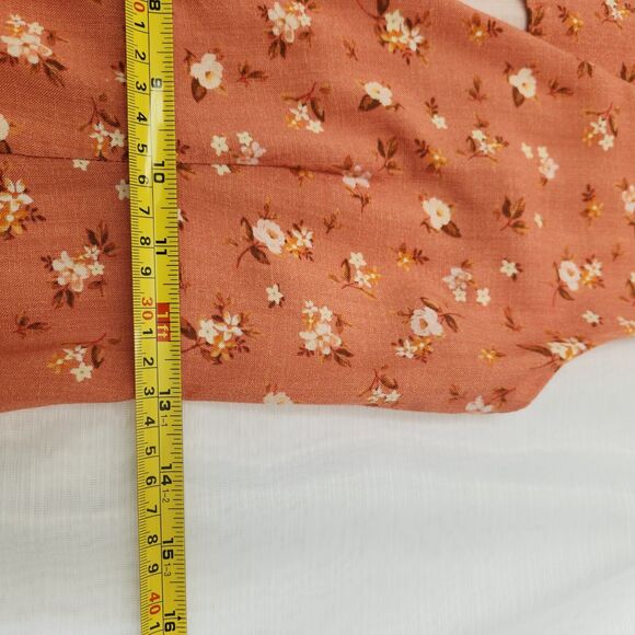 Ellisworth & Ivey Dress Womens S Coral Floral Maxi Front Button Cottagecore Boho - Picture 10 of 16